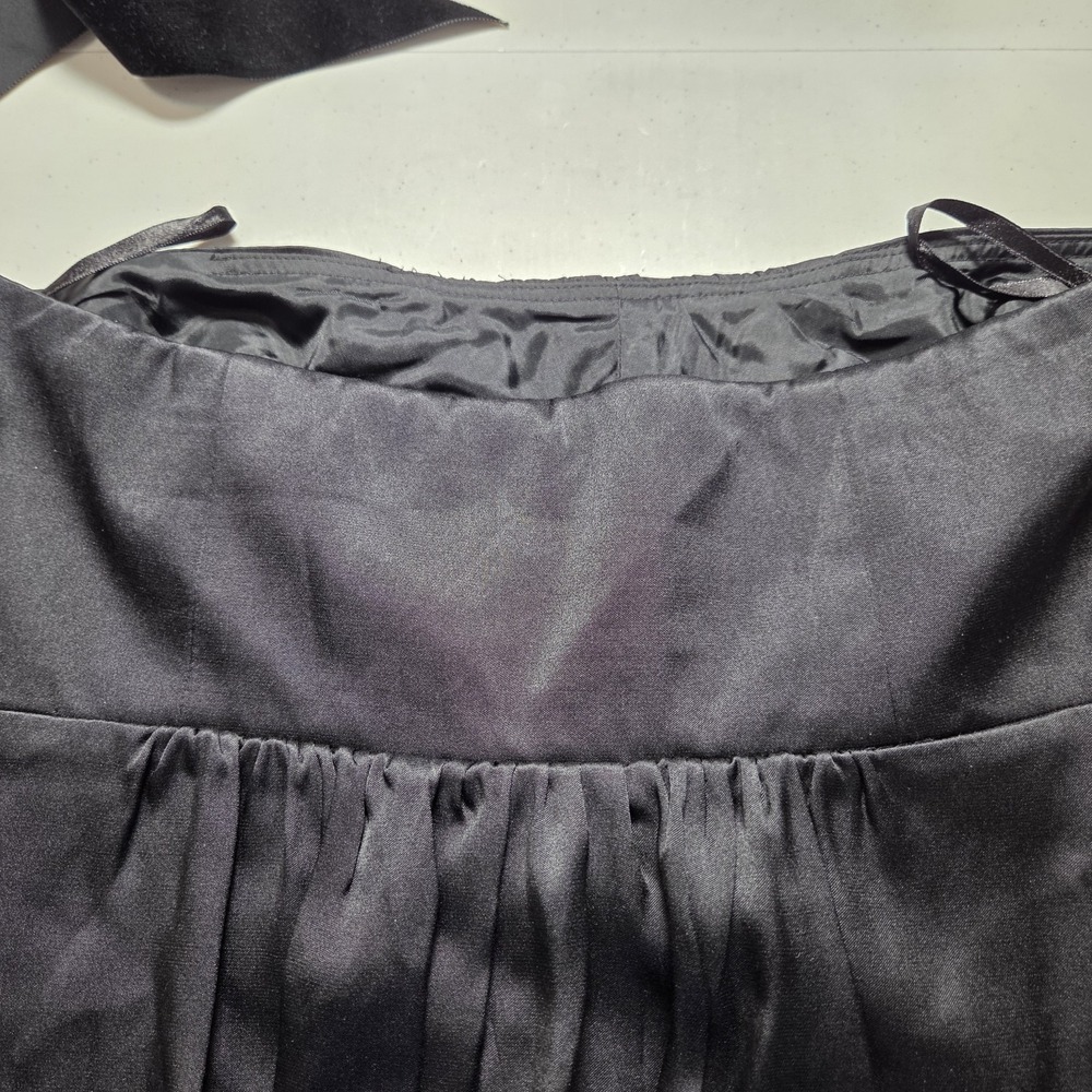 VTG Banana Republic Y2K Women's Black Silk Strapless Mini Dress SZ 6 Velvet Sash - Picture 12 of 13